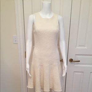 Cream Tibi Wool Sleeveless Dress